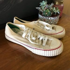 PF Flyers - cream tennis shoes